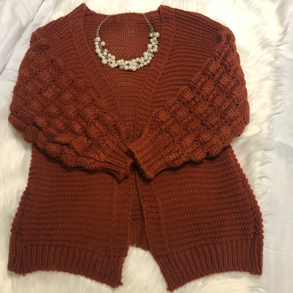 Rustic Basket Weave Sleeve Edge to Edge Cardigan✨